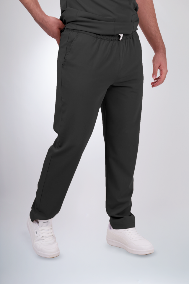 Terycoton Kumaş Klasik Seri Erkek Antrasit Gri Scrubs