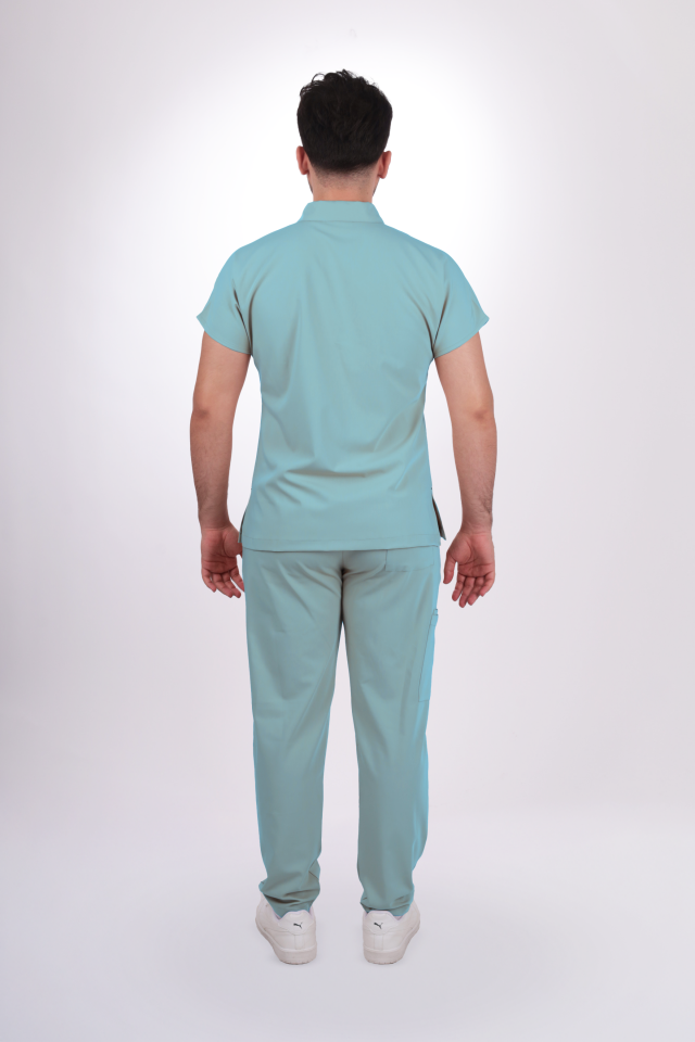 Premium Likralı Zipper Seri Erkek Benetton Scrubs