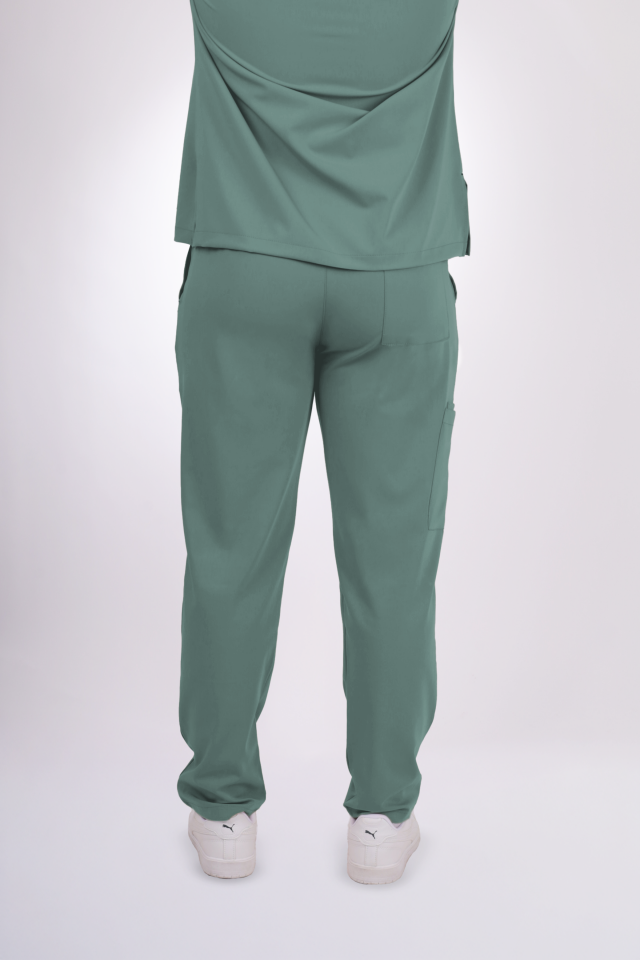 Premium Likralı Snap Seri Erkek Küf Yeşili Scrubs