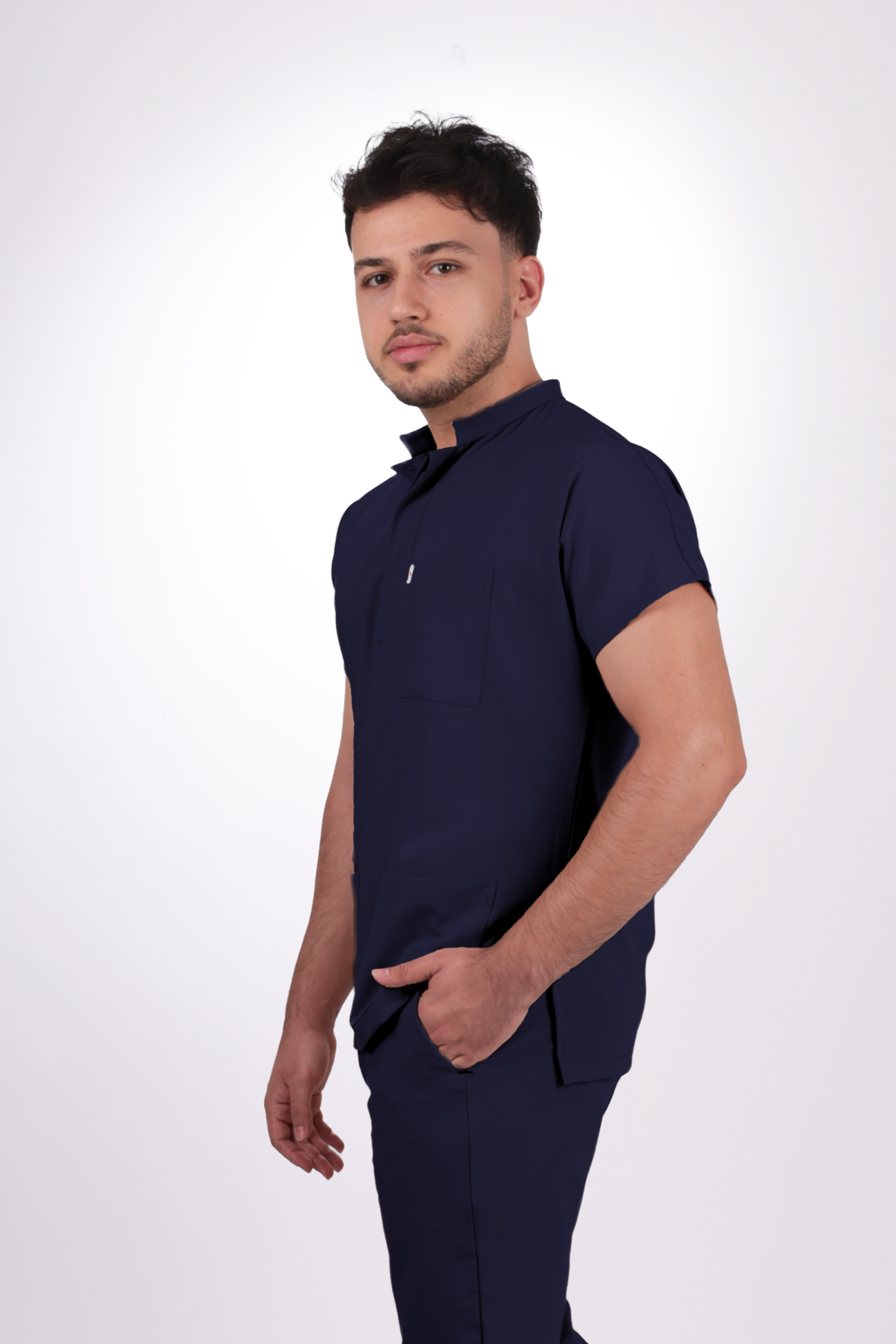 Premium Likralı Snap Seri Erkek Lacivert Scrubs