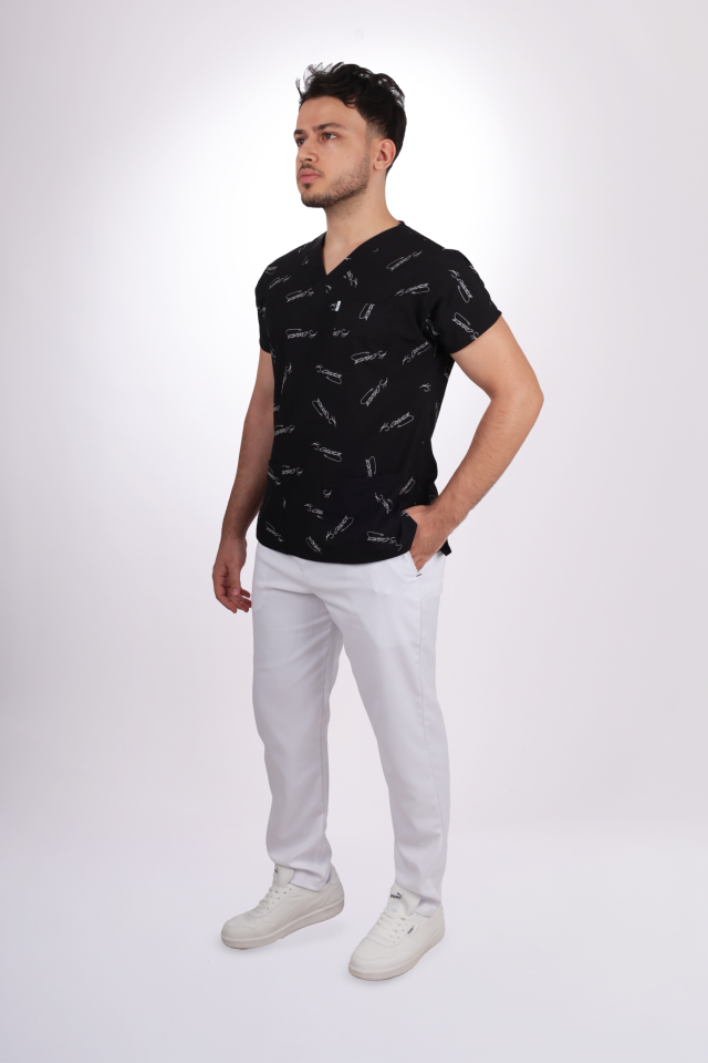 Premium Likralı  Desenli Seri Atatürk İmzalı Desen Erkek Tek Üst