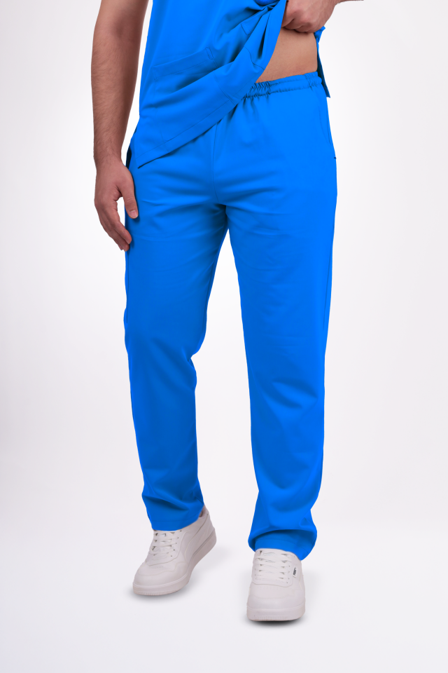 Likralı Snap Seri Erkek Petrol Mavisi Scrubs