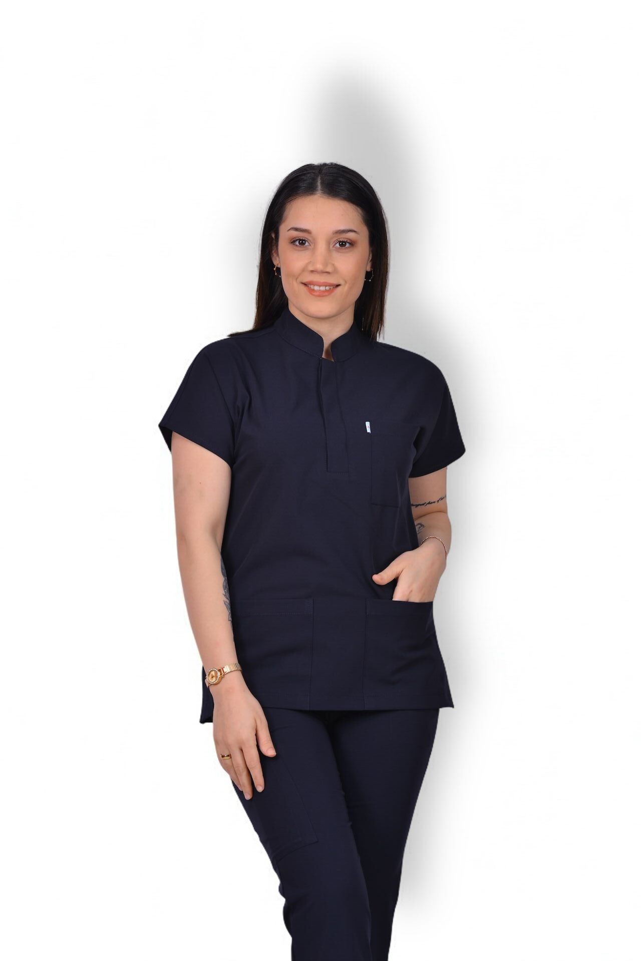 Premium Likralı Snap Seri Kadın Tek Üst Lacivert