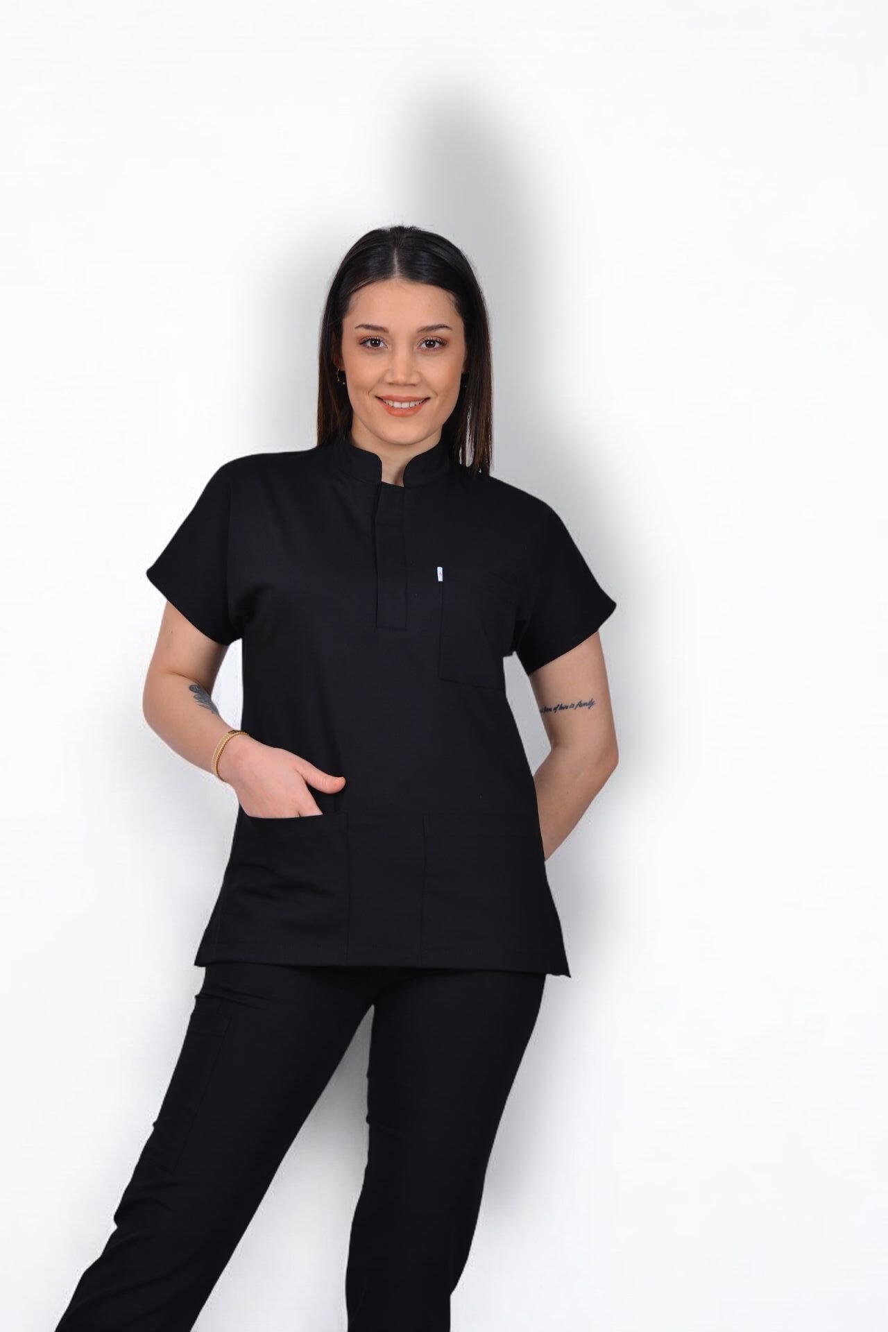 Premium Likralı Snap Seri Kadın Tek Üst Siyah