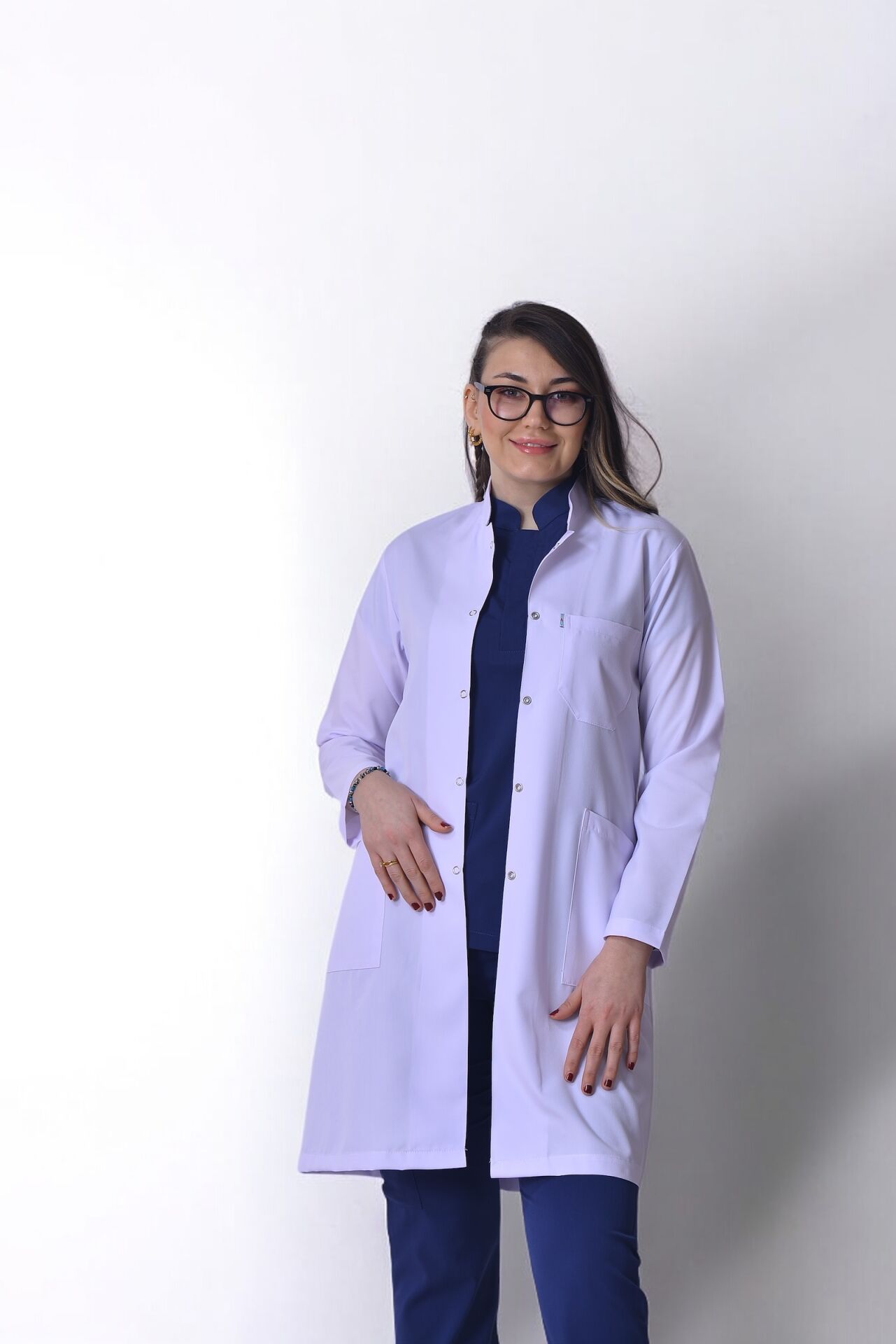 Uzun Kol Uzun Boy Kadın Önlük Hakim Yaka