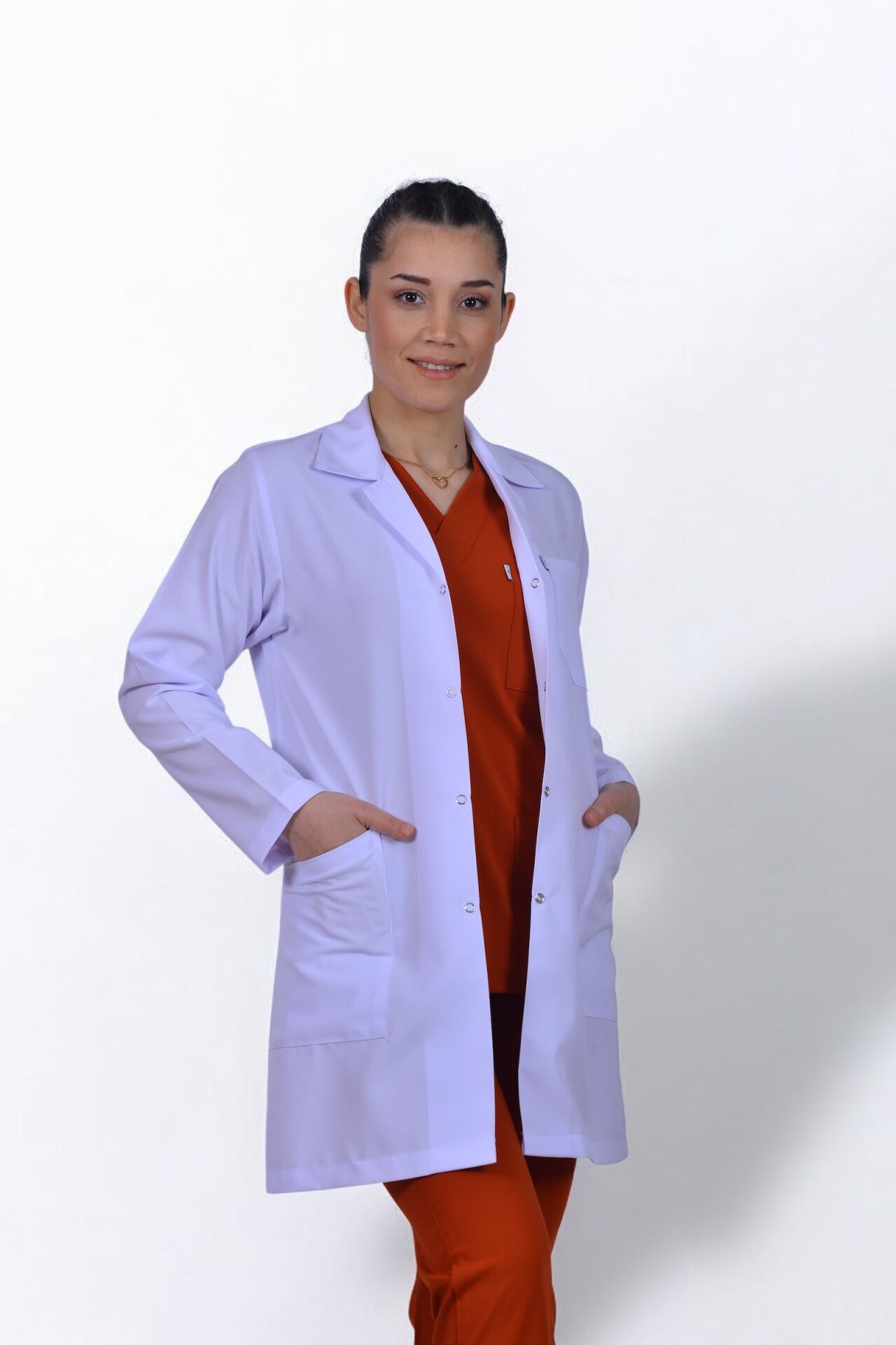 Uzun Kol Uzun Boy Kadın Önlük Gömlek Yaka