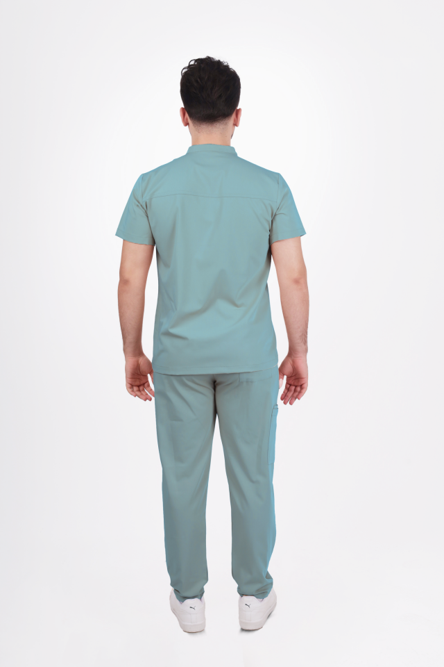 Premium Likralı Boydan Çıtçıt Seri Erkek Benetton Scrubs