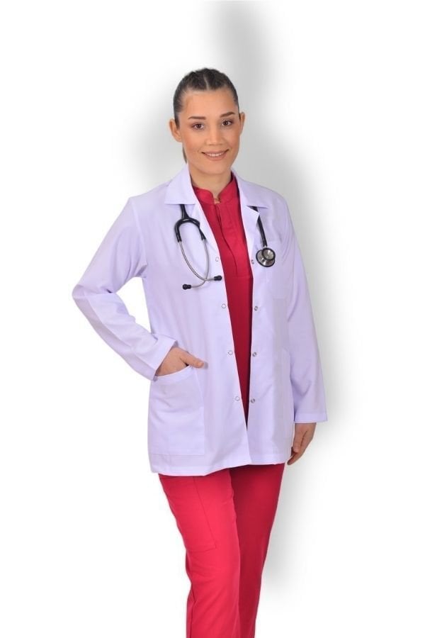 Uzun Kol Kısa Boy Kadın Önlük Gömlek Yaka