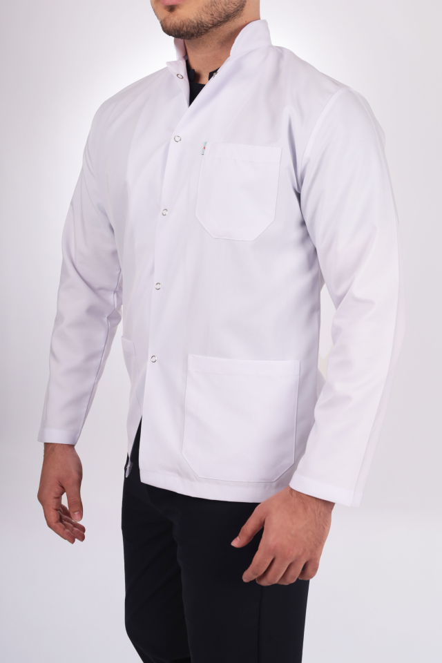 Erkek Alpaka Kısa Boy Uzun Kol Hakim Yaka Doktor Öğretmen Önlüğü