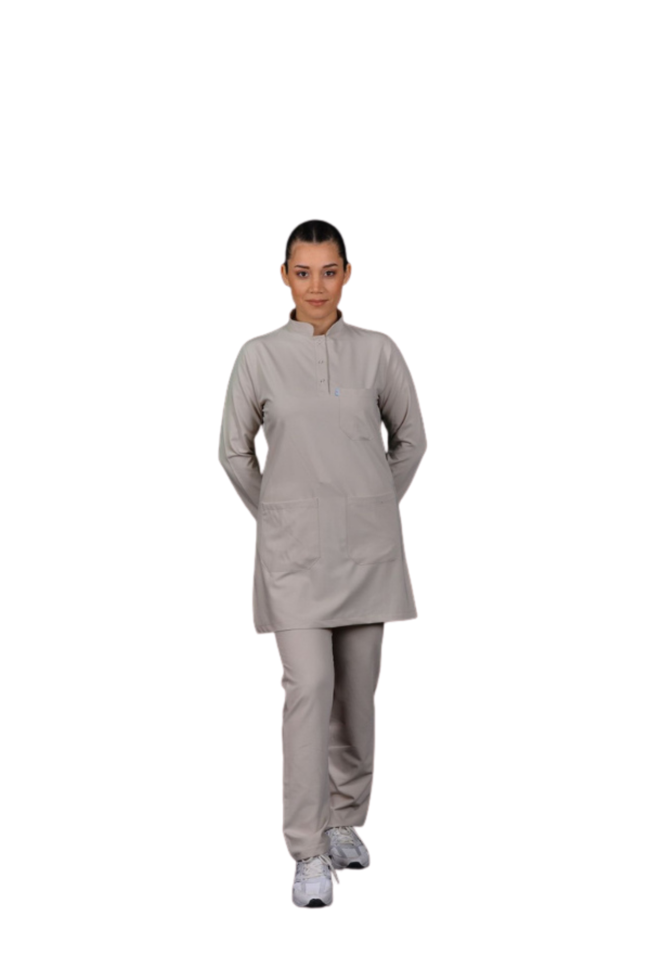 Premium Likralı Tesettür Seri Kadın Bej Scrubs