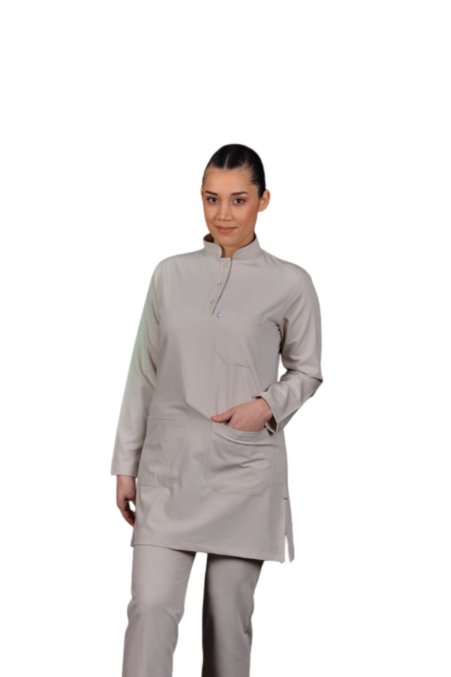 Premium Likralı Tesettür Seri Kadın Bej Scrubs