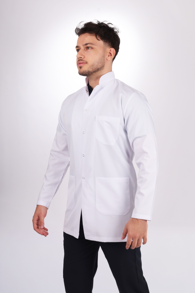 Erkek Alpaka Orta Boy Uzun Kol Hakim Yaka Doktor Öğretmen Önlüğü