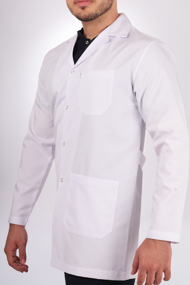 Erkek Alpaka Orta Boy Uzun Kol Gömlek Yaka Doktor Öğretmen Önlüğü