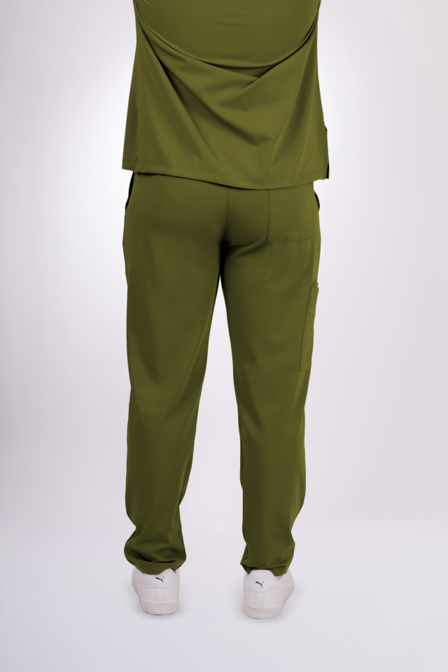 Premium Likralı Snap Seri Erkek Yağ Yeşili Scrubs