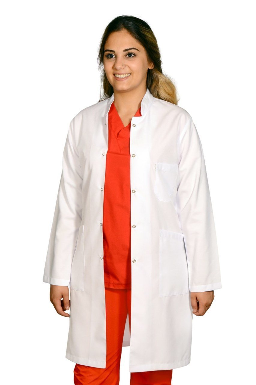 Kadın Alpaka H.Yaka Uzun Boy Uzun Kol Doktor Öğretmen Önlüğü L - Evet - İsim Yazılsın