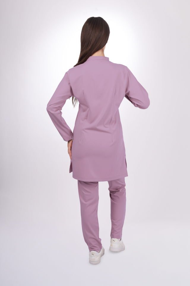 Likralı Tesettür Seri Kadın Aqua Pembe Scrubs