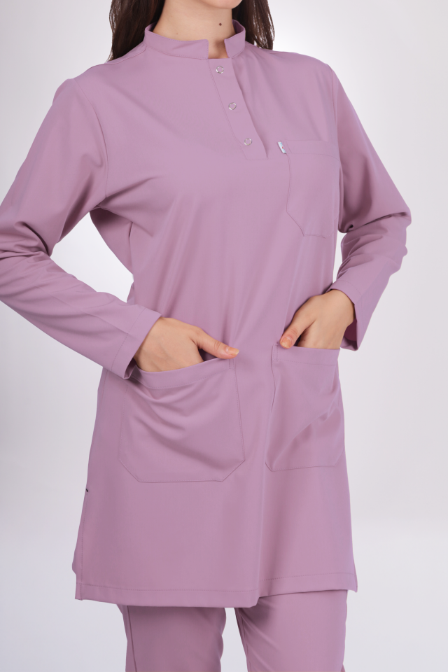 Likralı Tesettür Seri Kadın Aqua Pembe Scrubs