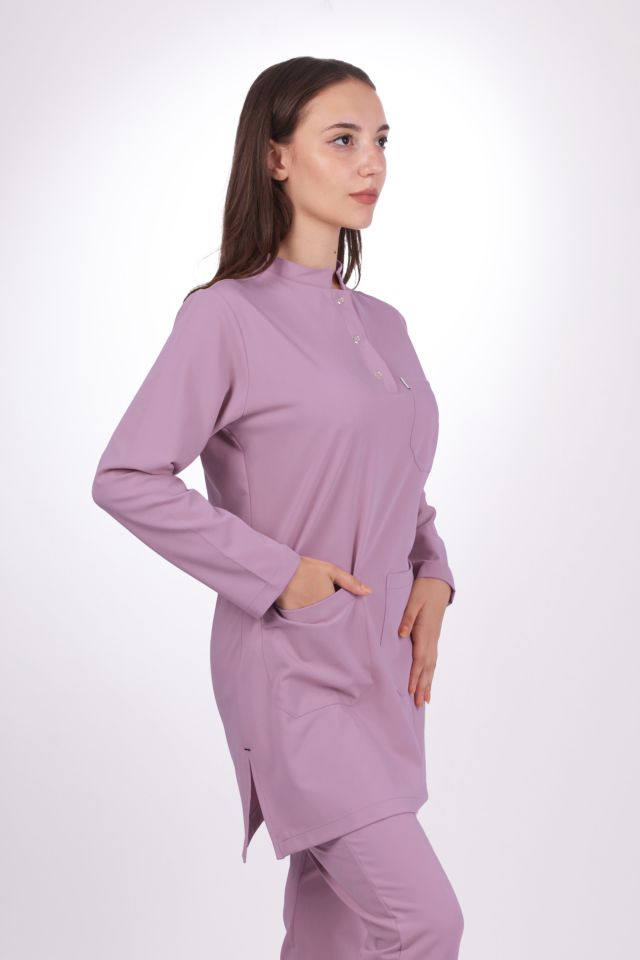 Likralı Tesettür Seri Kadın Aqua Pembe Scrubs