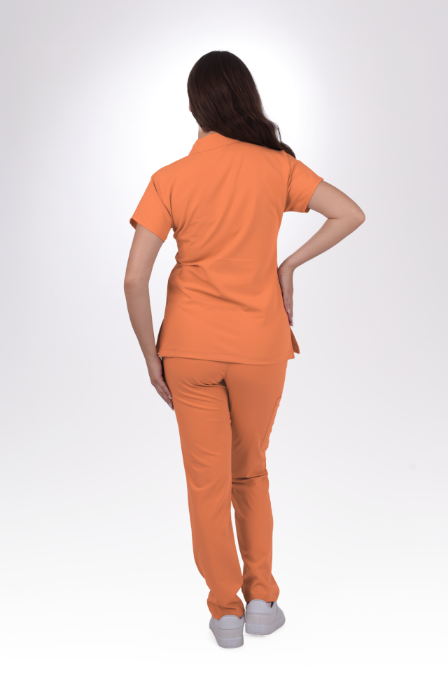 Premium Likralı Zipper Seri Kadın Kavun İçi Scrubs