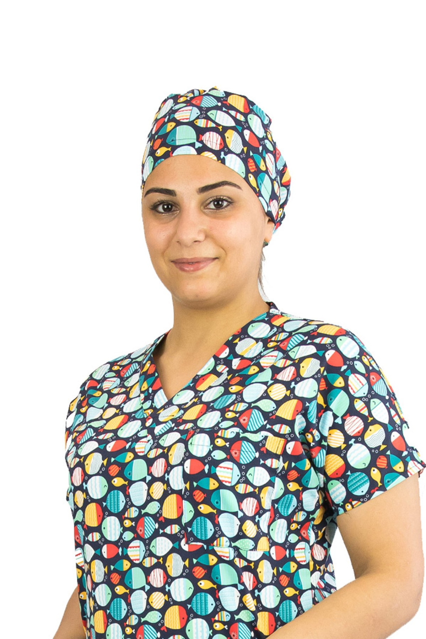 Balık Desenli Doktor Hemşire Bonesi - Unisex
