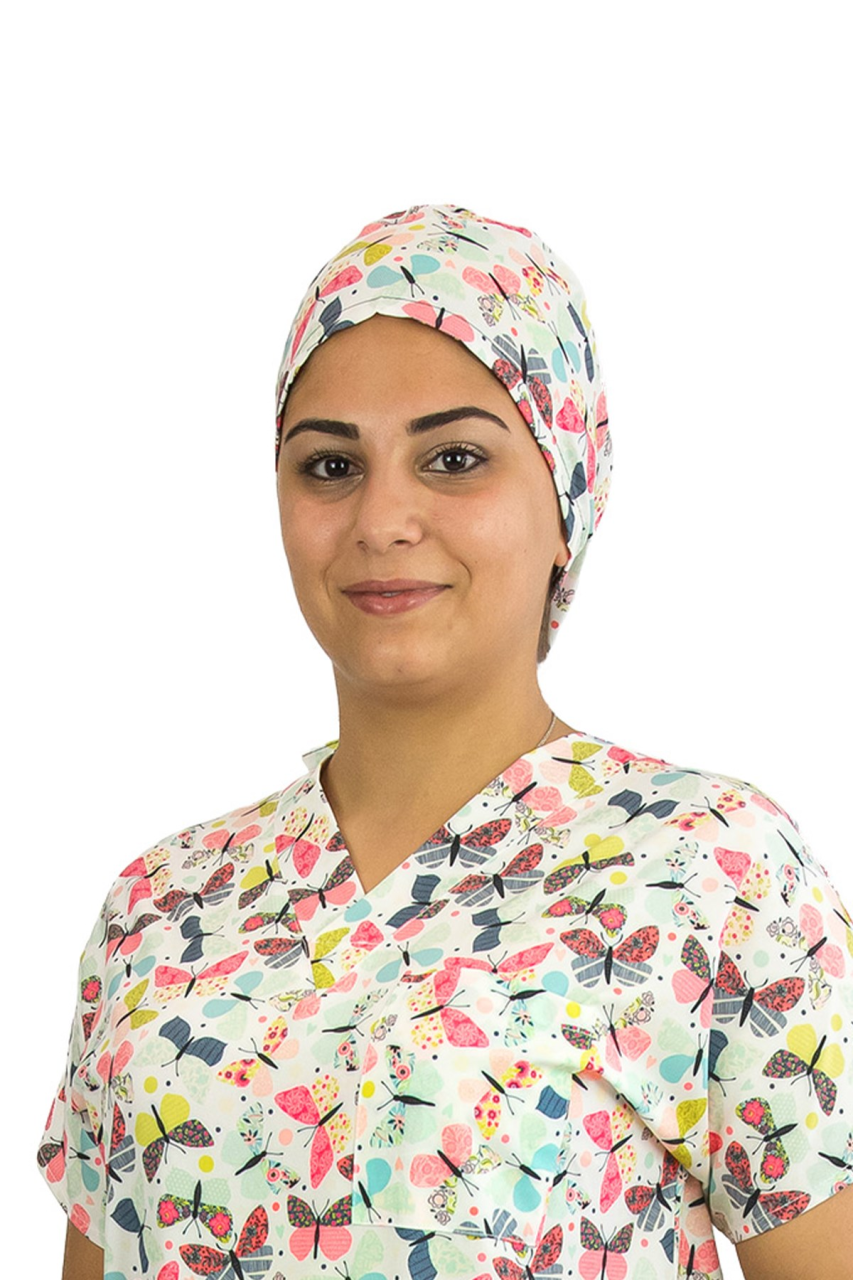 Kelebek Desenli Doktor Hemşire Bonesi