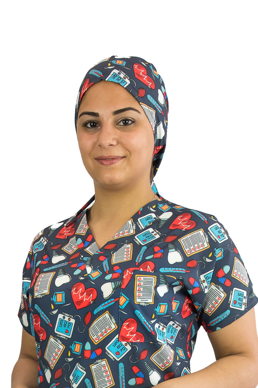 İmplant Desenli Doktor Hemşire Bonesi