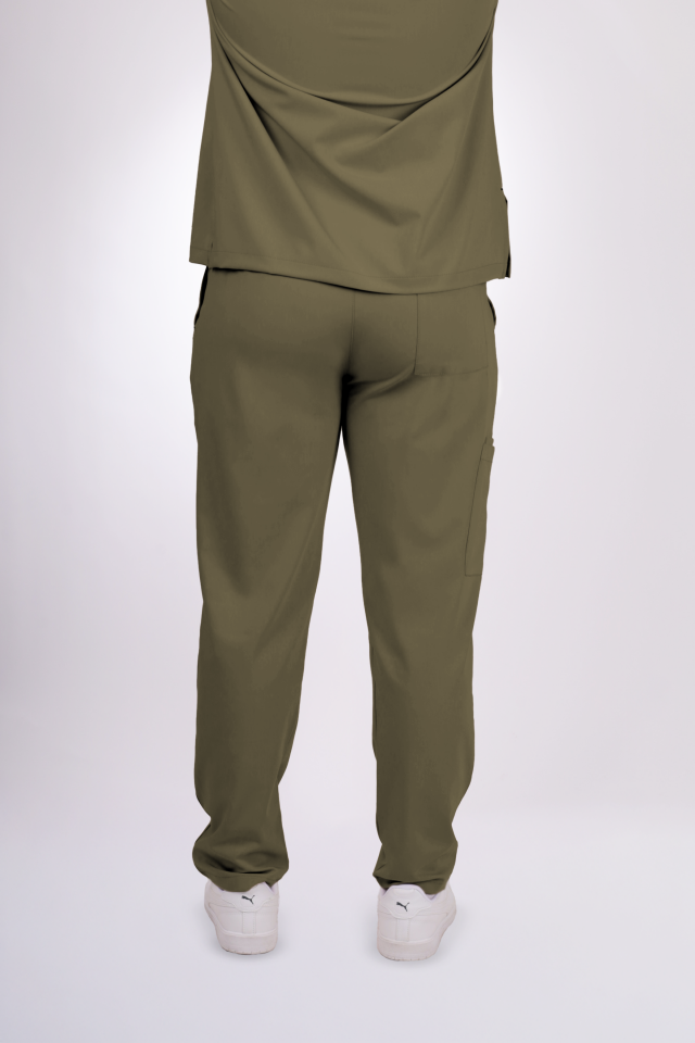 Premium Likralı Snap Seri Erkek Haki Scrubs