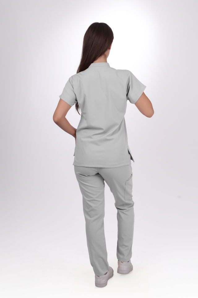 Premium Likralı Snap Seri Kadın Bulut Mavisi Scrubs