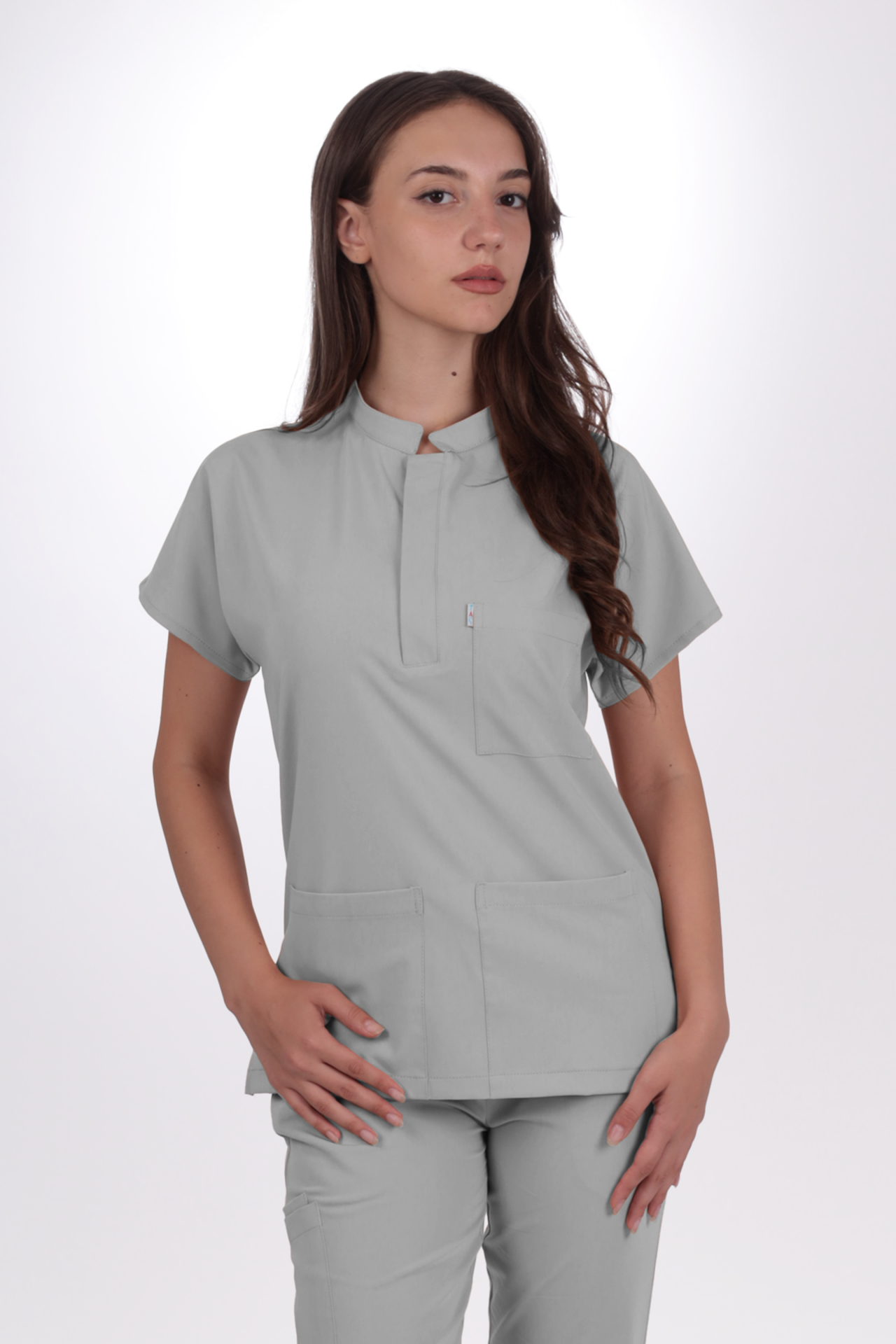 Premium Likralı Snap Seri Kadın Bulut Mavisi Scrubs