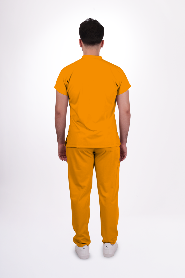 Premium Likralı Snap Seri Erkek Hardal Sarısı Scrubs