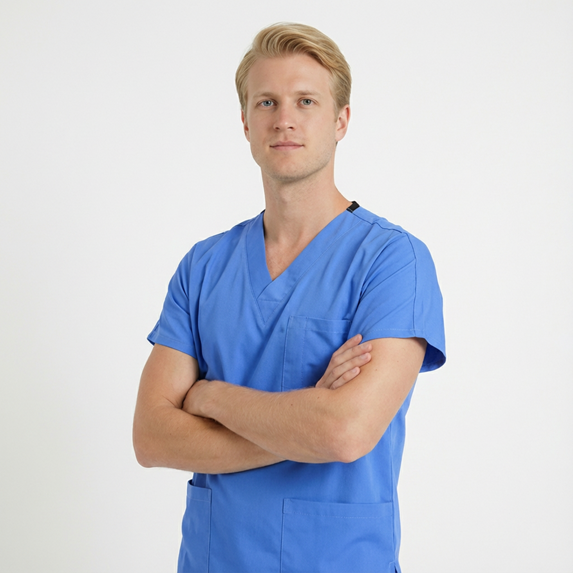 Likralı Klasik Seri Erkek Tek Üst Gök Mavisi