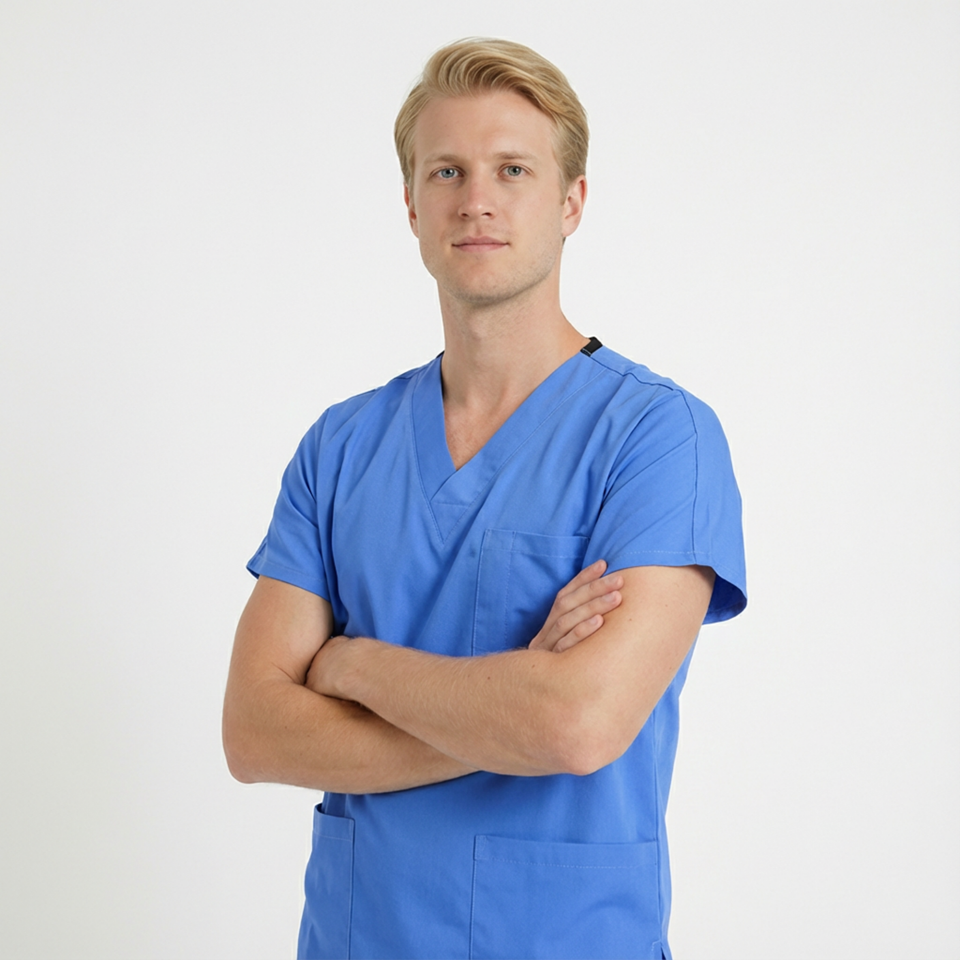 Likralı Klasik Seri Erkek Tek Üst Gök Mavisi