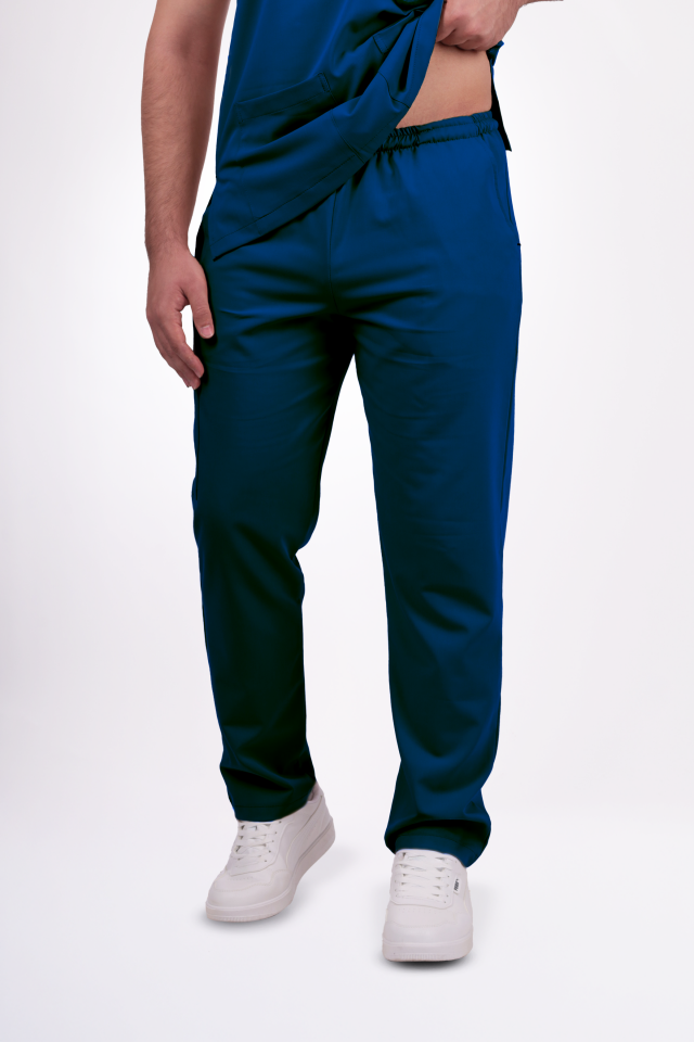 Premium Likralı Snap Seri Erkek Havacı Mavi Üniforma Takım