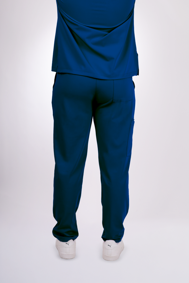 Premium Likralı Snap Seri Erkek Havacı Mavi Scrubs