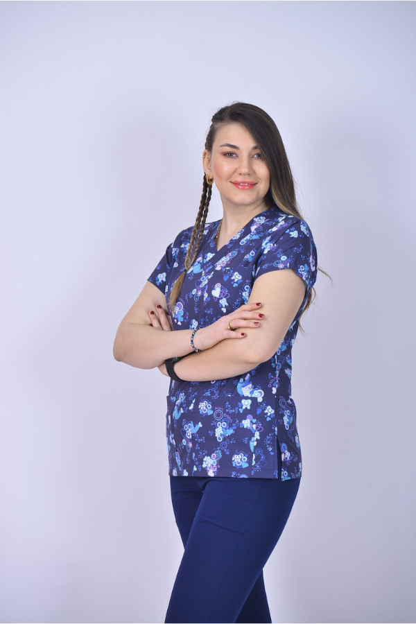 Desenli Seri Üst İmplant Desen Lacivert/Alt Likralı Lacivert
