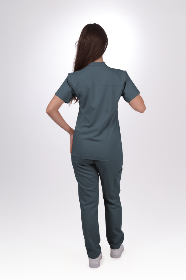 Premium Likralı SnapPrime Seri Kadın Okyanus Mavisi Scrubs