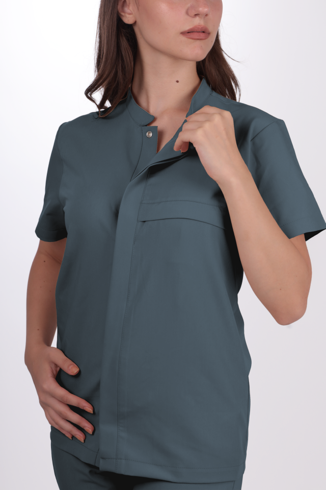 Premium Likralı SnapPrime Seri Kadın Okyanus Mavisi Scrubs