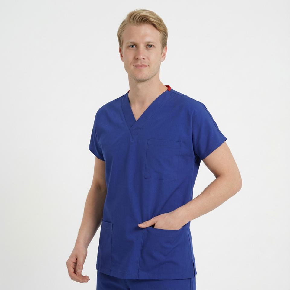 Likralı Klasik Seri Erkek Tek Üst Saks Mavisi