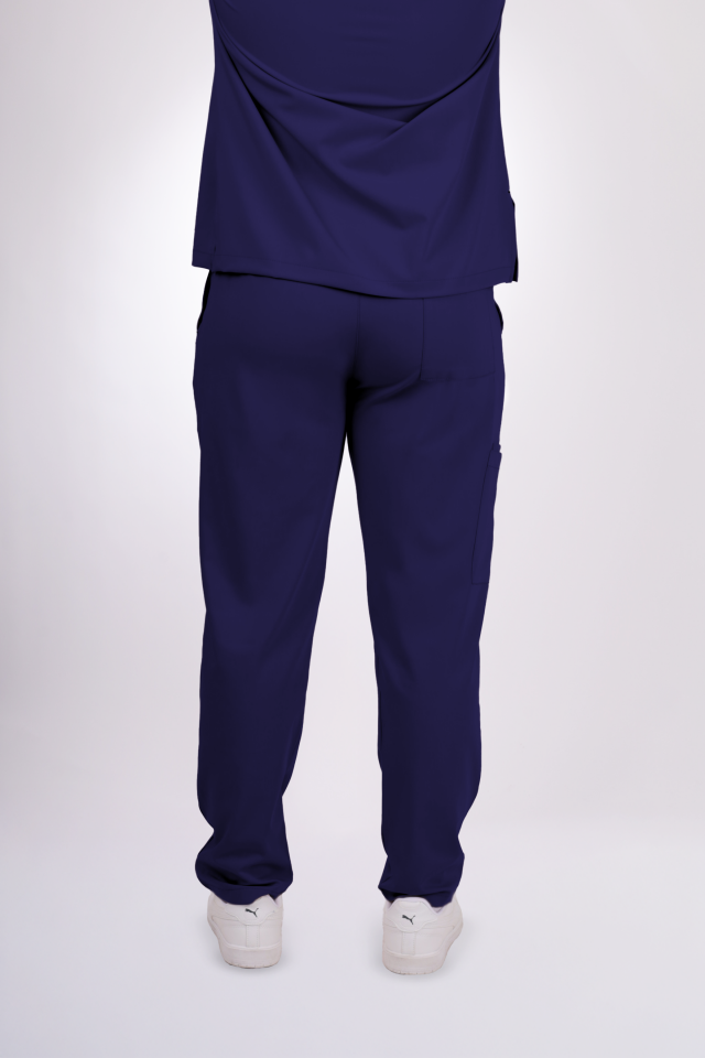 Premium Likralı Snap Seri Erkek İndigo Lacivert Scrubs