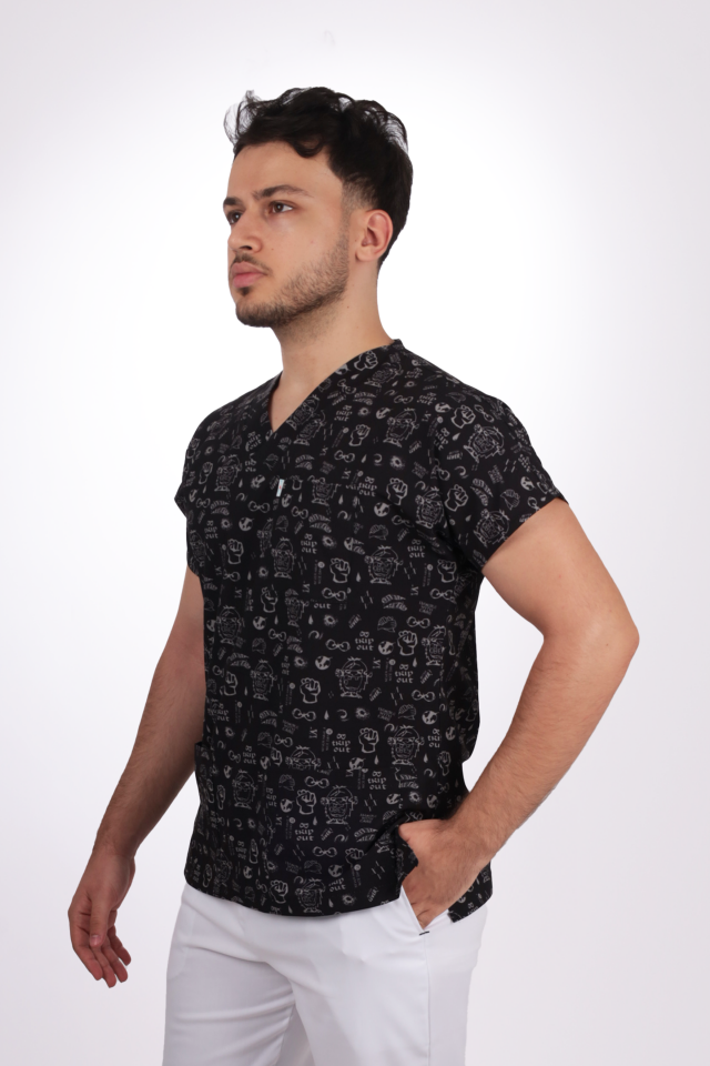 Premium Likralı Desenli Seri Erkek Empower Desen Tek Üst