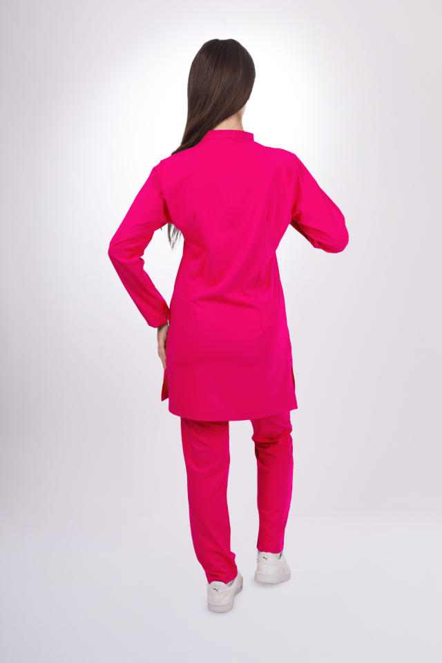 Likralı Tesettür Seri Kadın Fuşya Scrubs