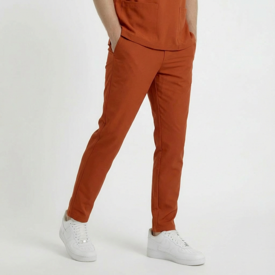 Likralı Klasik Seri Erkek Kiremit Scrubs