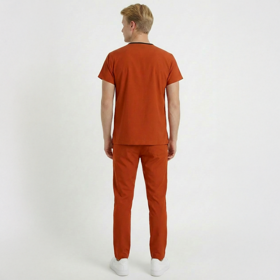 Likralı Klasik Seri Erkek Kiremit Scrubs