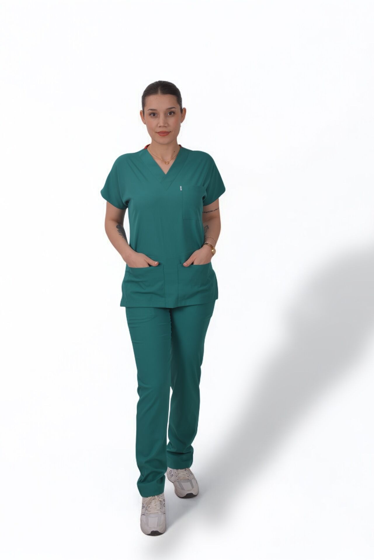 Premium Likralı Klasik Seri Kadın Cerrahi Yeşil Scrubs