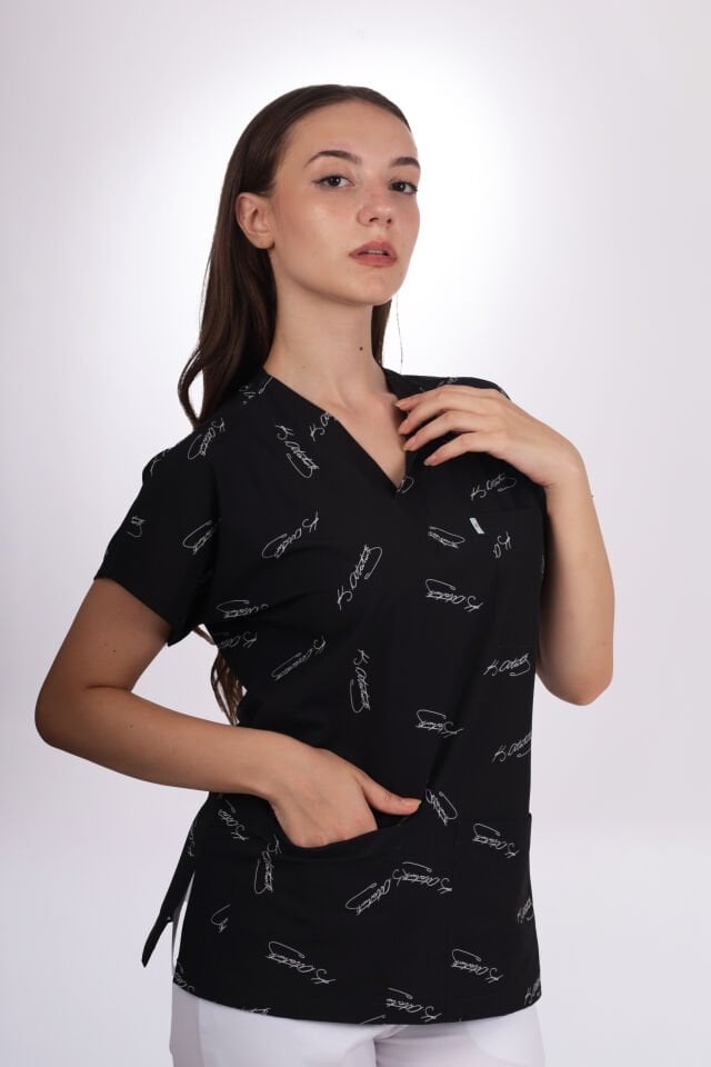 Desenli Seri Atatürk İmzalı Desen Kadın Tek Üst