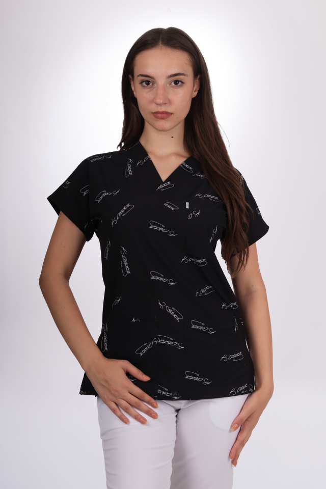 Desenli Seri Atatürk İmzalı Desen Kadın Tek Üst