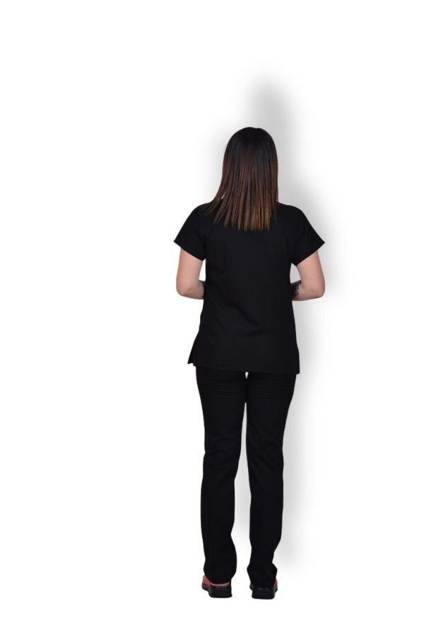 Likralı Klasik Seri Kadın Siyah Scrubs