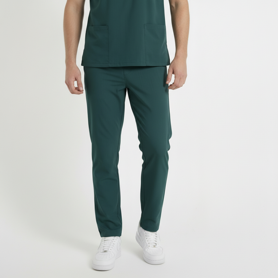 Terycoton Kumaş Klasik Seri Erkek Avcı Yeşili Scrubs Terycoton