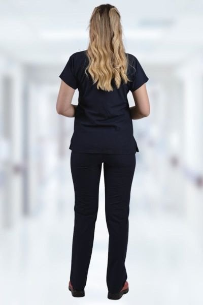 Terycoton Kadın Lacivert Doktor Hemşire Forması