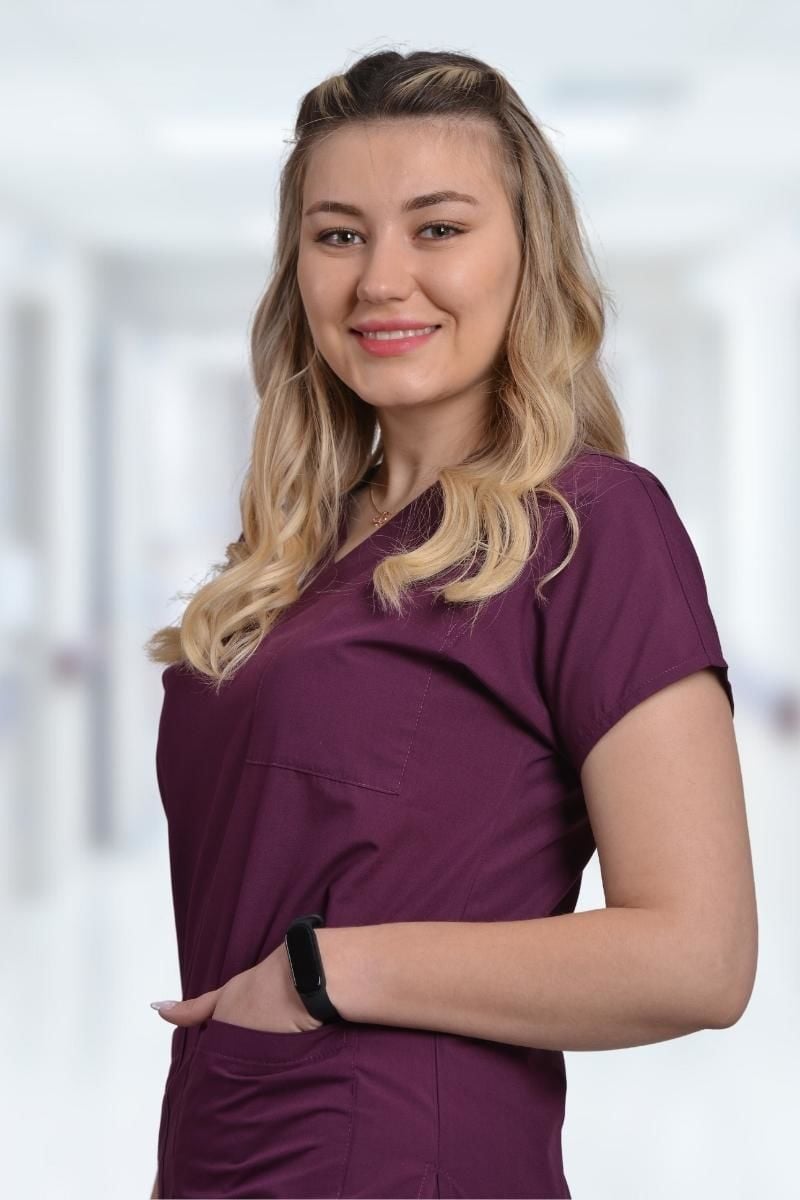 Terycoton Kadın Mürdüm Doktor Hemşire Forması